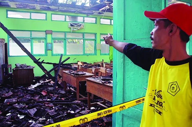 Kemenag Nganjuk Larang KBM Daring di MIN 1 Nganjuk Pasca Kebakaran