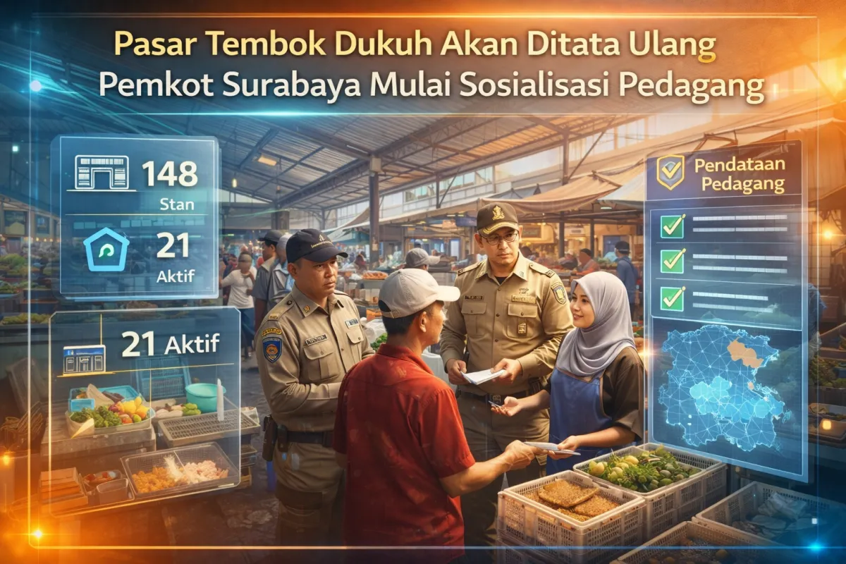Pemkot Surabaya Sosialisasikan Penataan Ulang Pasar Tembok Dukuh