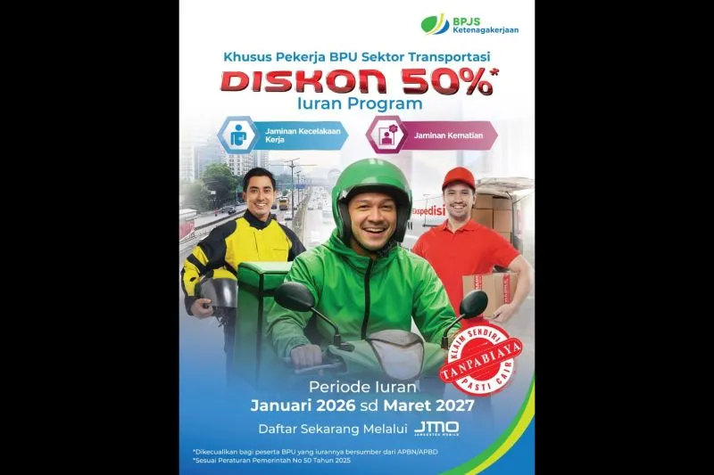 BPJS Ketenagakerjaan Beri Diskon 50% untuk Iuran Pekerja BPU
