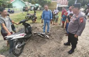 Polsek Batudaa Pantai Amankan Sepeda Motor Berknalpot Brong Saat Patroli Antisipasi Balap Liar