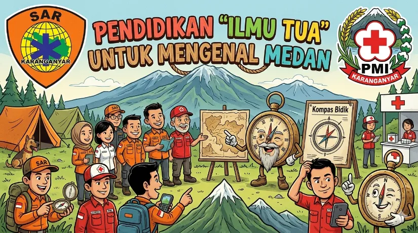 Relawan Karanganyar Tingkatkan Kemampuan Navigasi Melalui Diklat Kompas