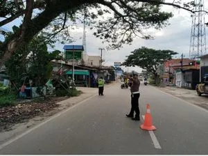 Polsek Anggana Laksanakan Strong Point untuk Amankan Lalu Lintas