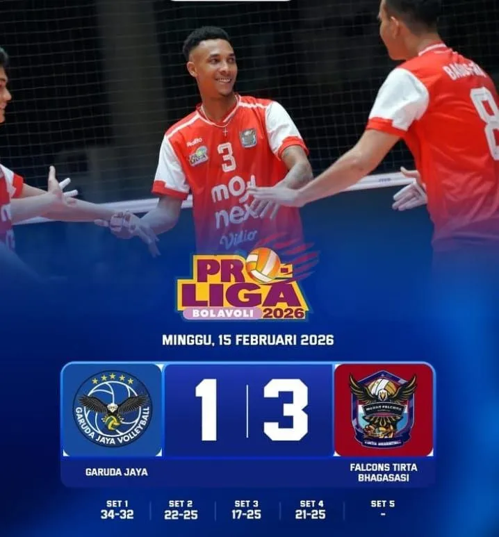 Falcons Tirta Bhagasasi Kalahkan Garuda Jaya 3-1 di Proliga 2026
