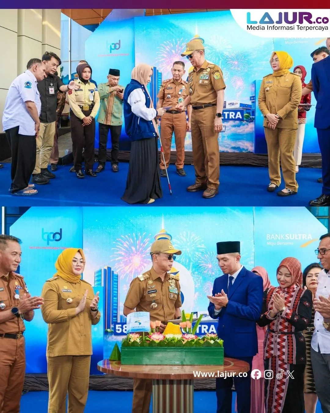 Gubernur Sultra Serahkan Santunan kepada Santri dan Disabilitas di HUT Bank Sultra