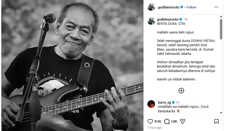 Meninggalnya Donny Fattah, Bassis Legendaris God Bless