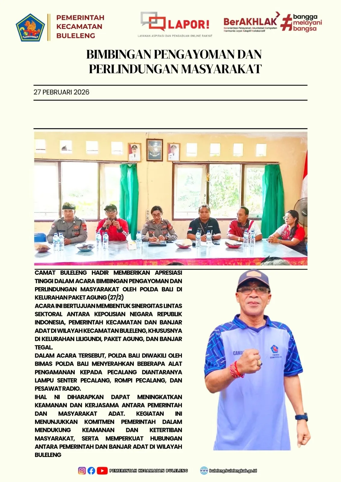 Polda Bali Gelar Bimbingan Perlindungan Masyarakat di Buleleng