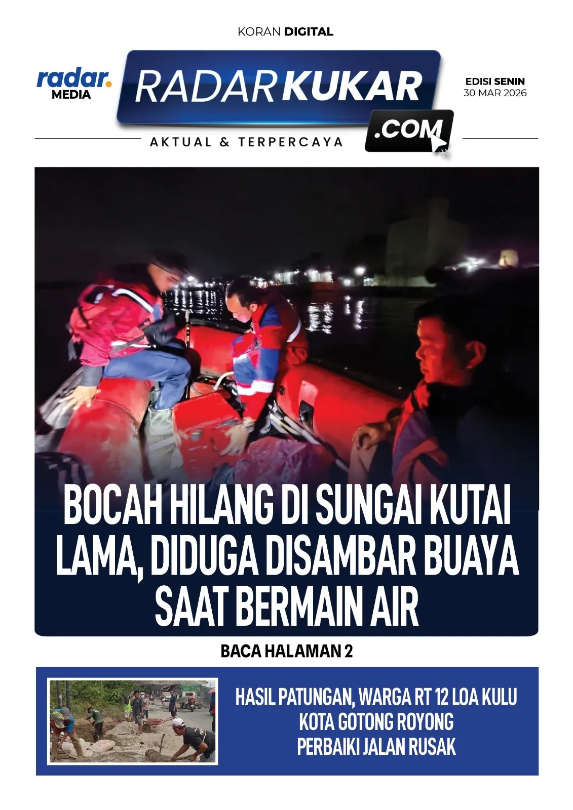 Bocah Hilang di Sungai Kutai Lama, Diduga Disambar Buaya
