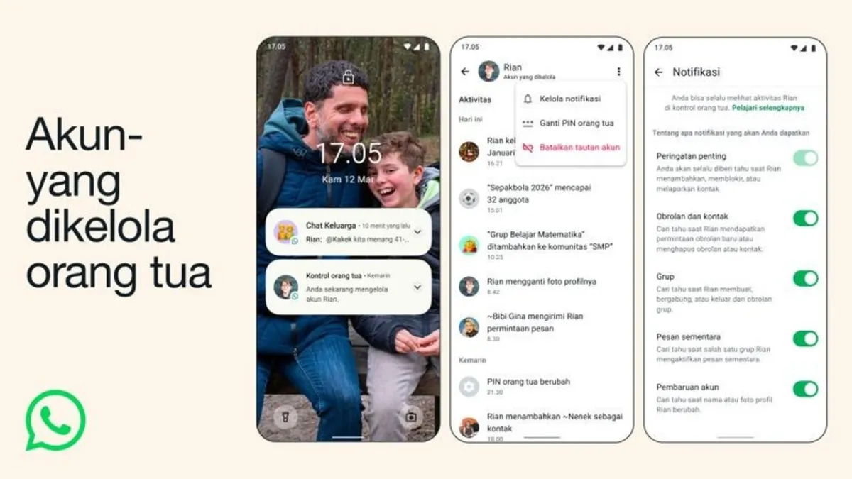 WhatsApp Luncurkan Fitur Akun Dikelola Orang Tua untuk Lindungi Anak di Dunia Digital