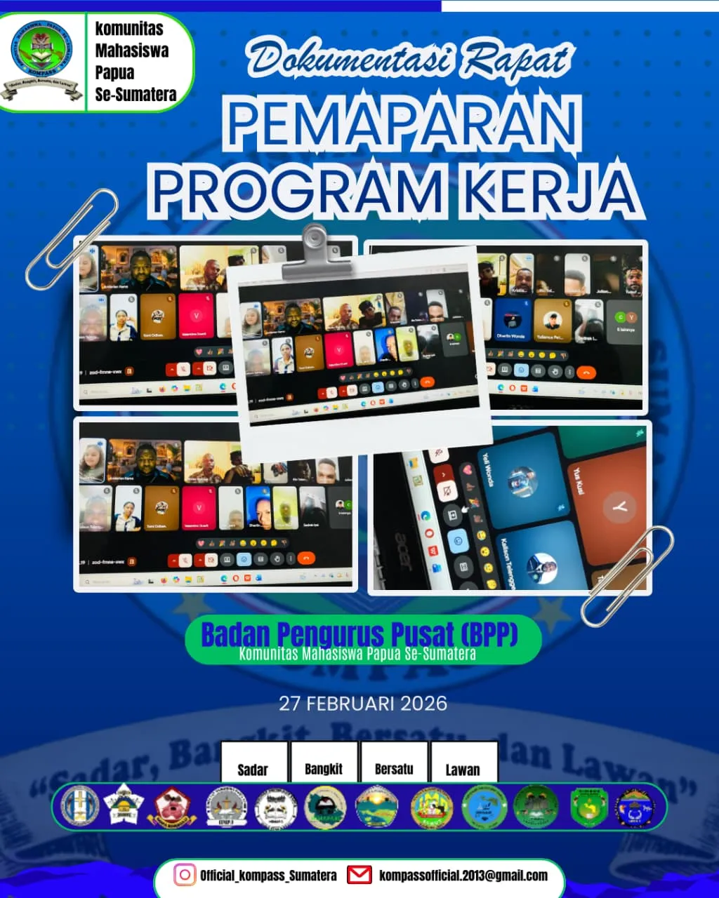 KOMPASS Gelar Forum Daring, 45 Mahasiswa Papua Se-Sumatera Ikut Serta