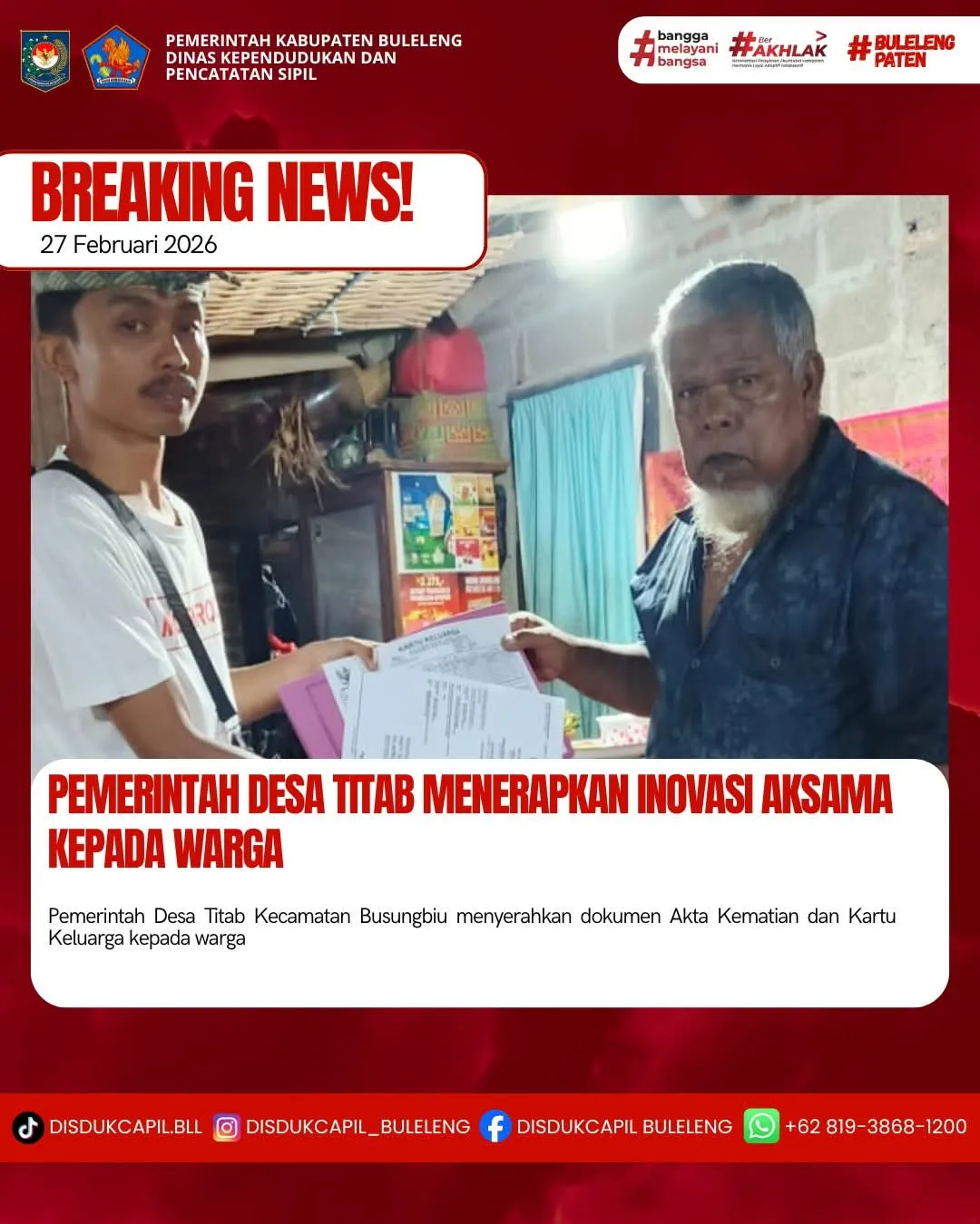 Inovasi Aksama Permudah Pengurusan Akta Kematian di Desa Titab