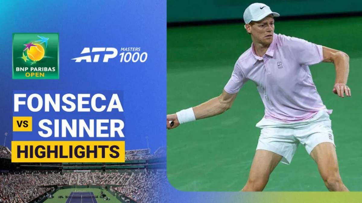 Sorotan Pertandingan Joao Fonseca dan Jannik Sinner di ATP 1000 BNP Paribas Open 2026