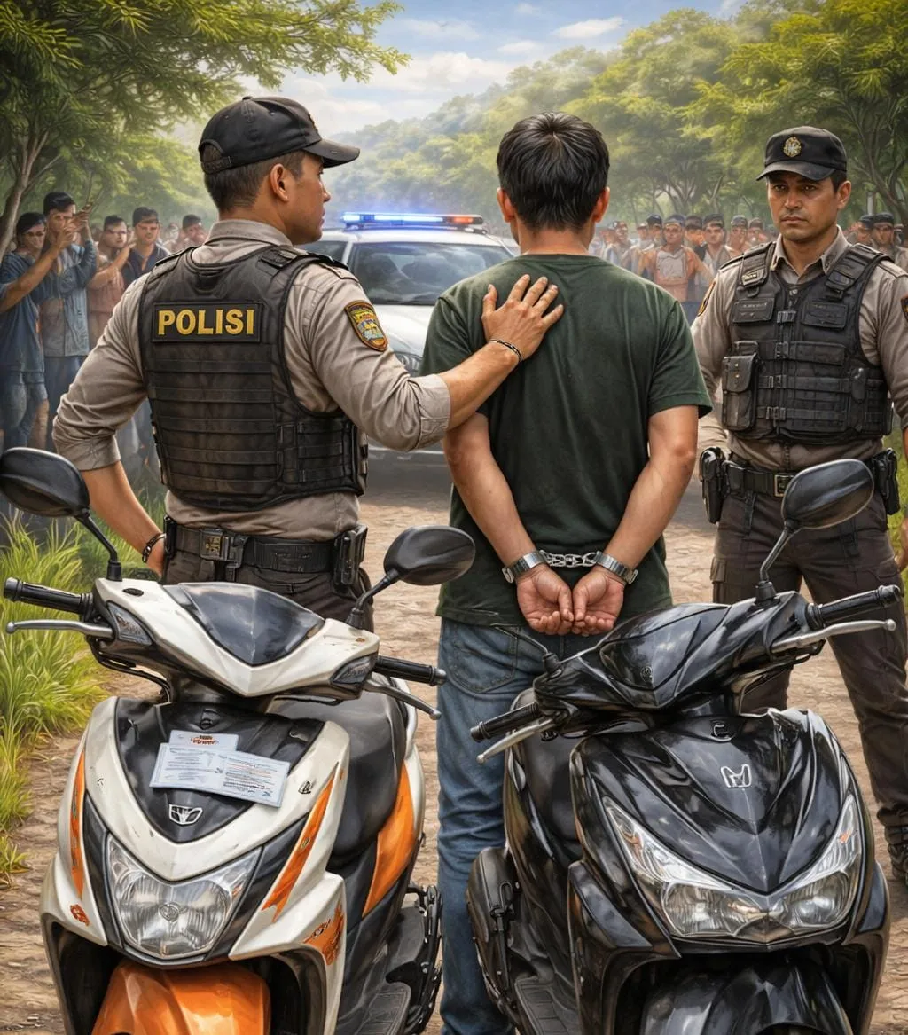 Dua Pelaku Curanmor di Sebuntal Ditangkap Warga dan Polisi