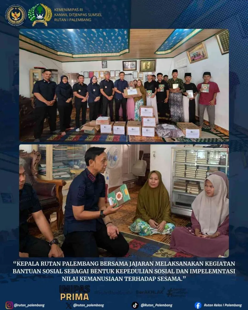 Rutan Palembang Berikan Bantuan Sosial di Panti Asuhan At-Taqwa Selama Ramadhan