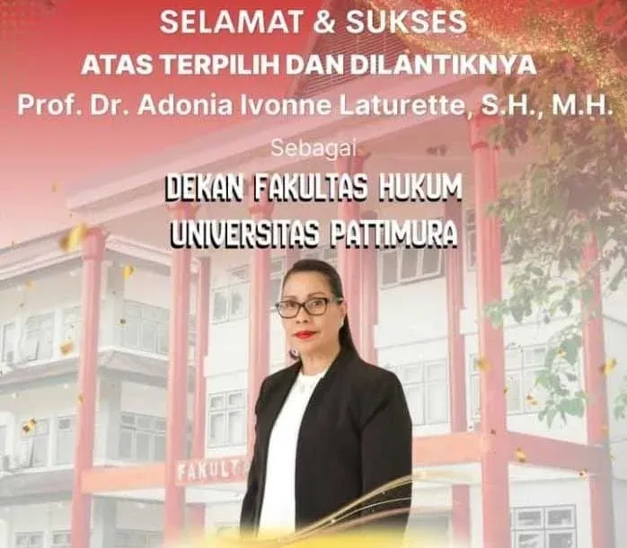 Prof. Dr. Adonia Laturete Resmi Jabat Dekan FH Unpatti 2024-2028