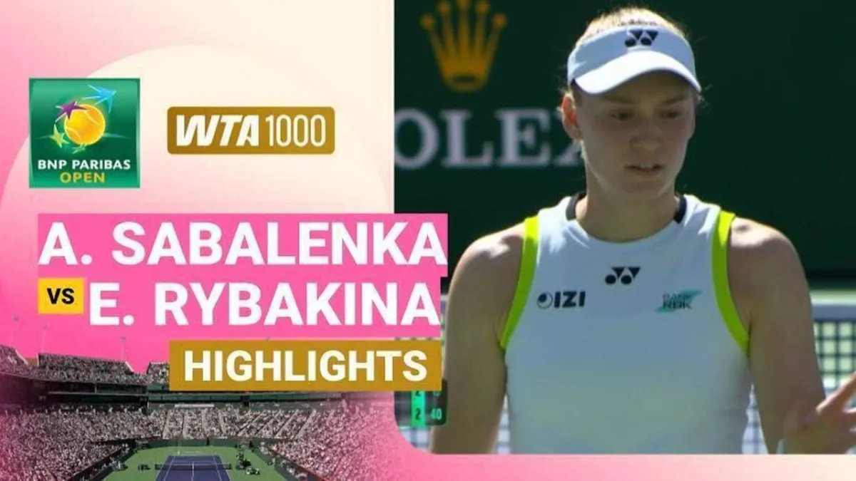 Final WTA 1000: Sabalenka Hadapi Rybakina di BNP Paribas Open 2026