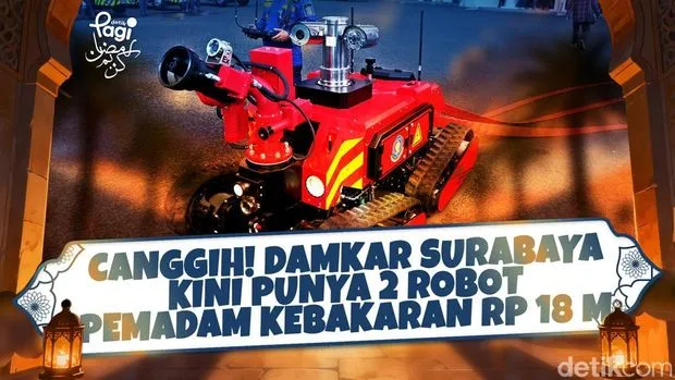 Dinas Pemadam Kebakaran Surabaya Miliki Robot Pemadam Kebakaran