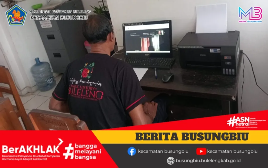Kecamatan Busungbiu Ikuti Zoom Meeting Ground Check PBI untuk Pemutakhiran Data