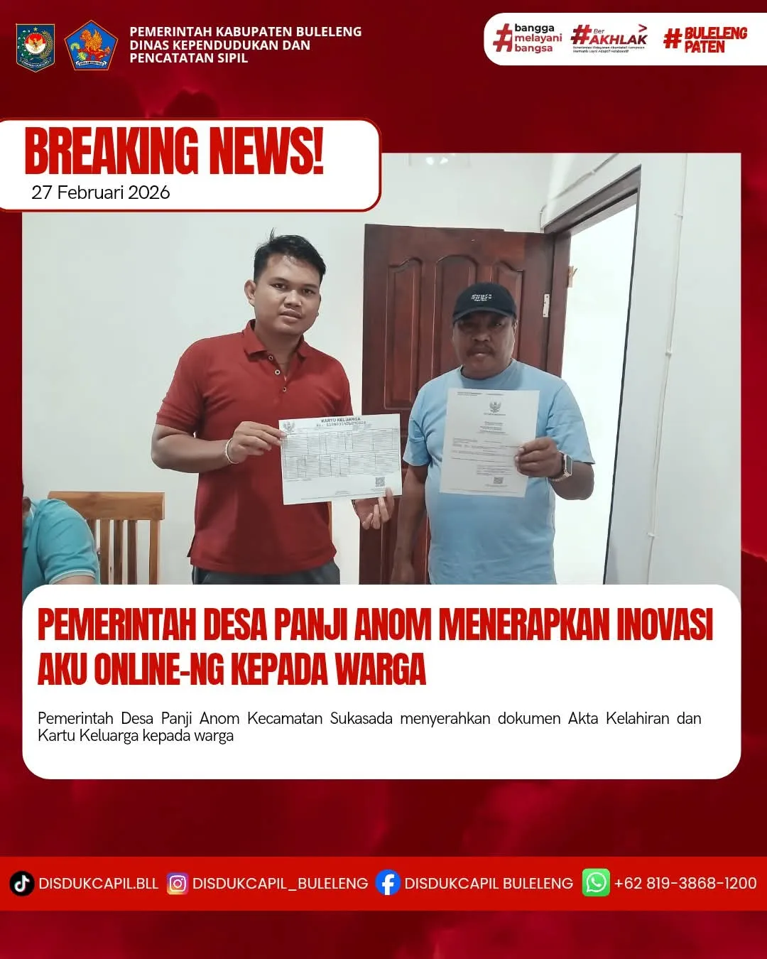 Desa Panji Anom Luncurkan Inovasi Pelayanan Dokumen Kependudukan Melalui Aku Online-NG