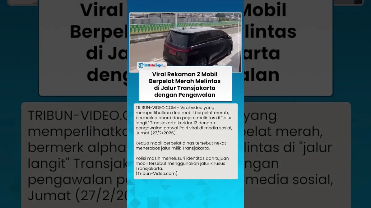 Dua Mobil Berpelat Merah Terobos Jalur Transjakarta dengan Pengawalan Patwal