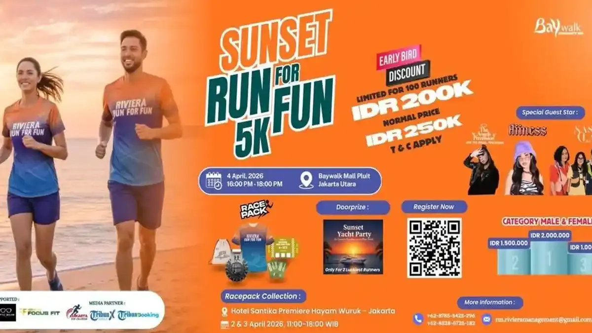 Sunset Run For Fun 2026: Lari Santai Sambil Nikmati Sunset di Baywalk Mall