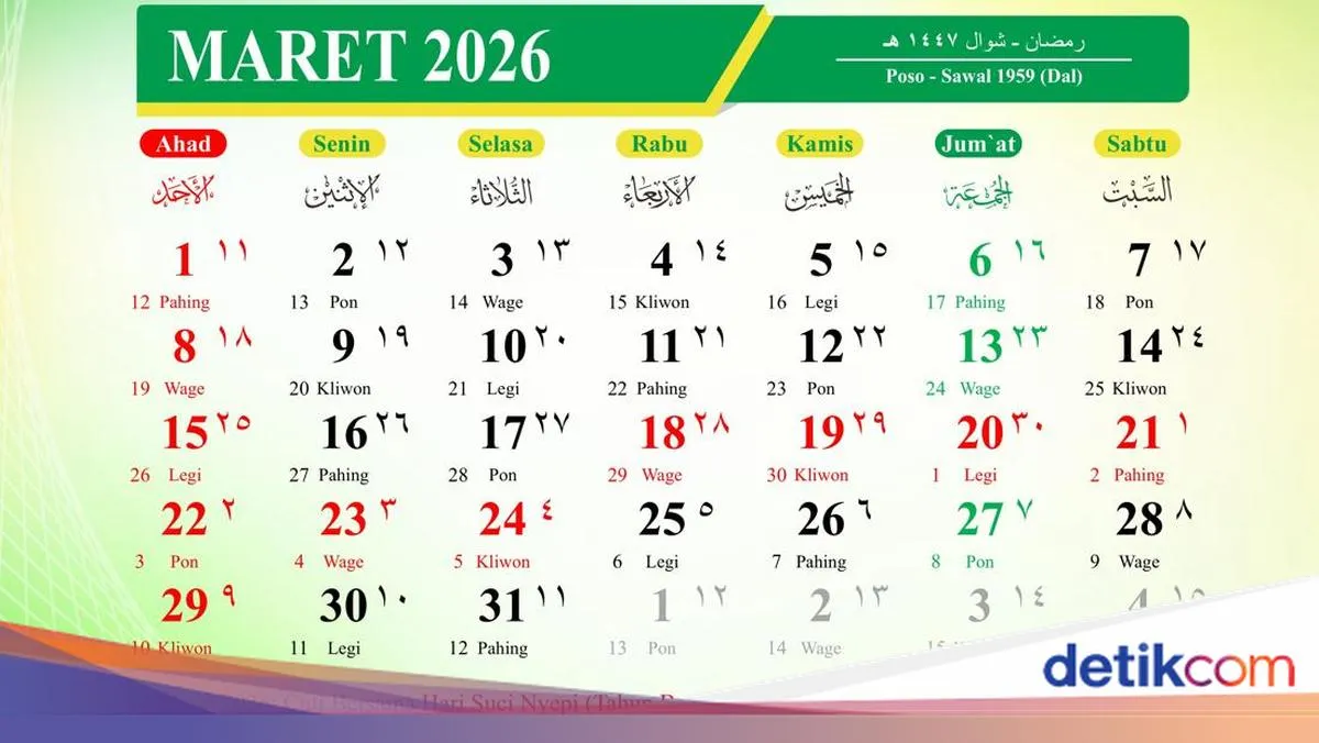 Hari Besar Maret 2026: Daftar Nasional dan Internasional