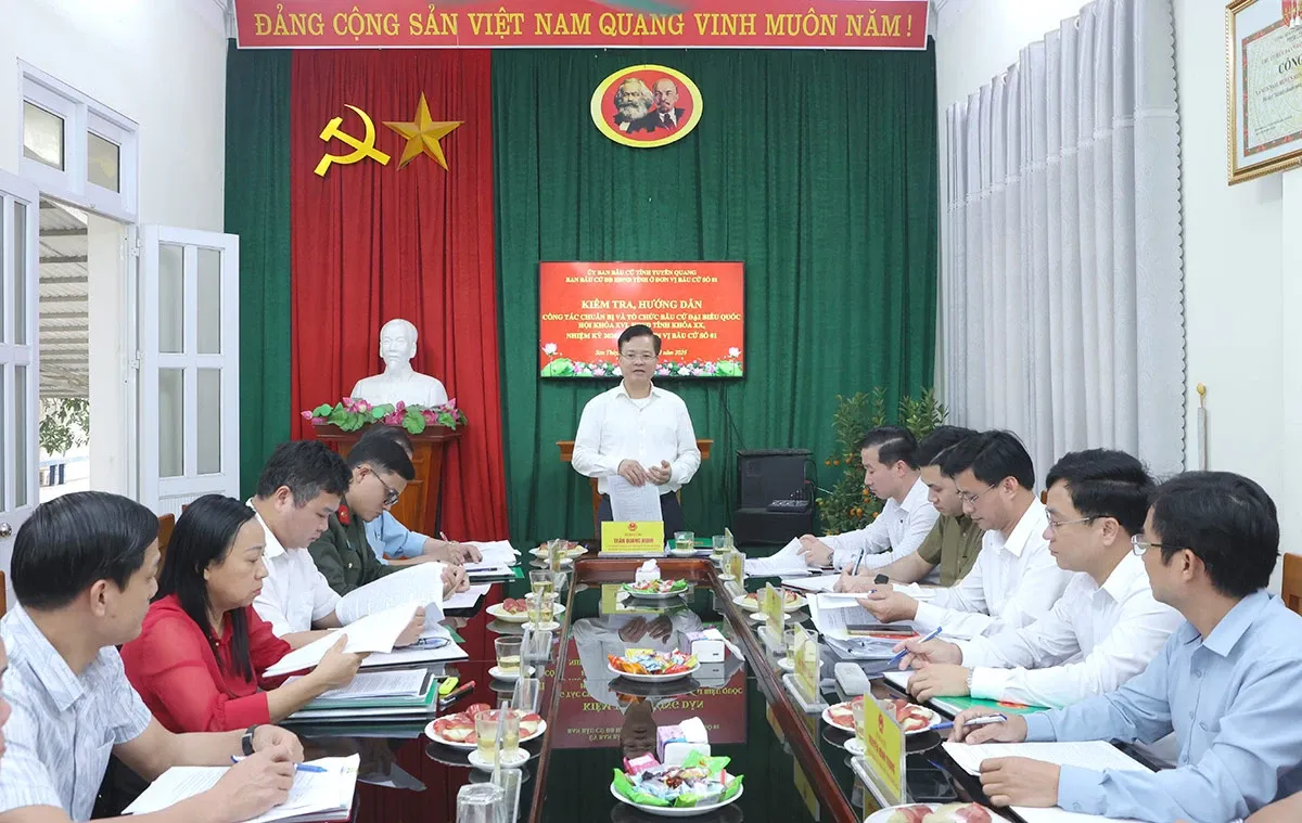 Pemantauan Persiapan Pemilu di Komune Tan Thanh dan Son Thuy