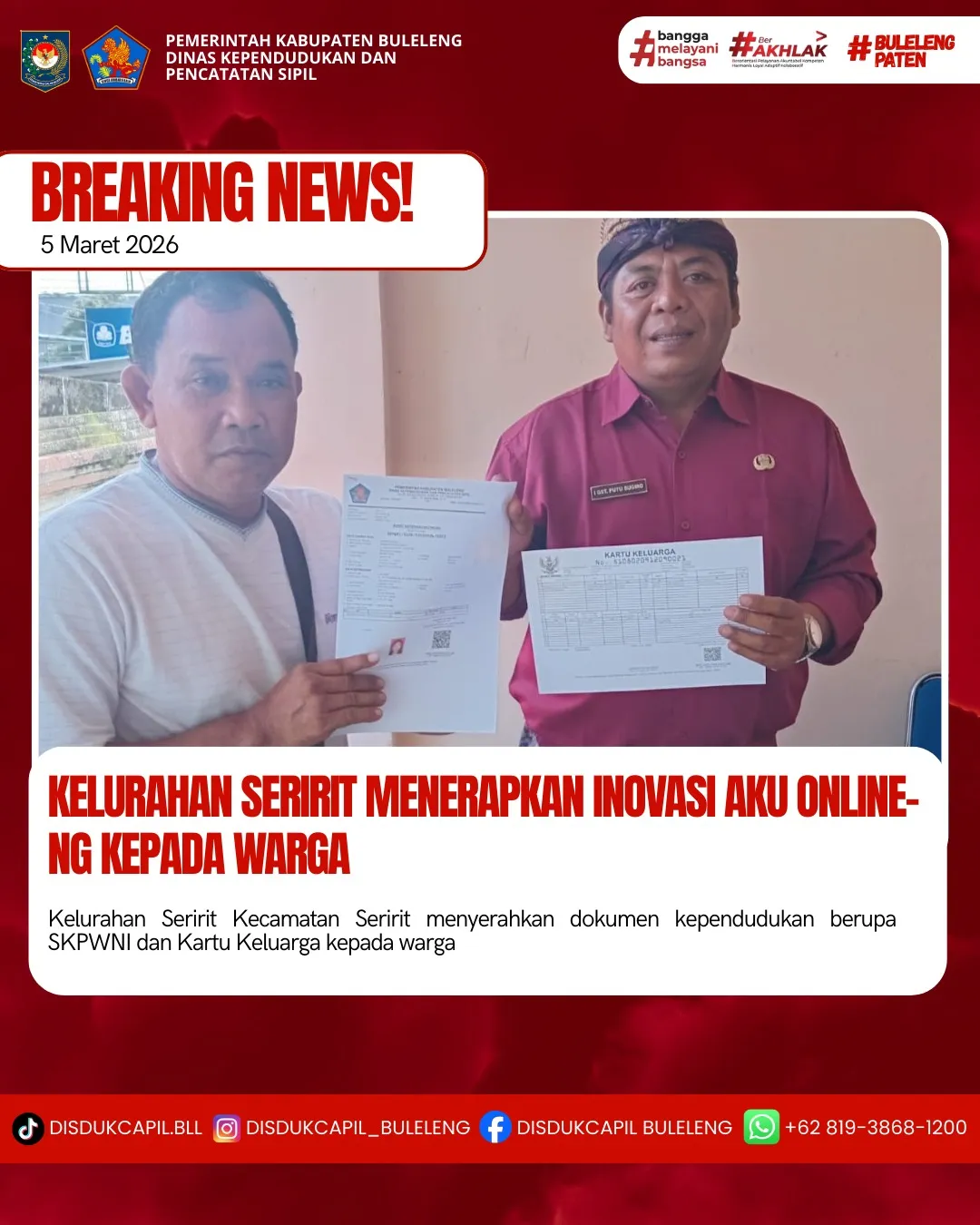 Kelurahan Seririt Luncurkan Aplikasi Aku Online-NG untuk Permudah Layanan Kependudukan