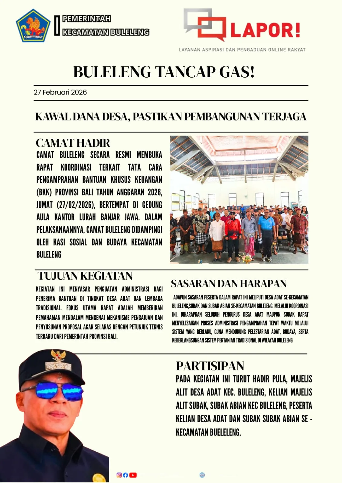 Camat Buleleng Koordinasikan Penggunaan Dana Desa untuk Pembangunan Berkelanjutan