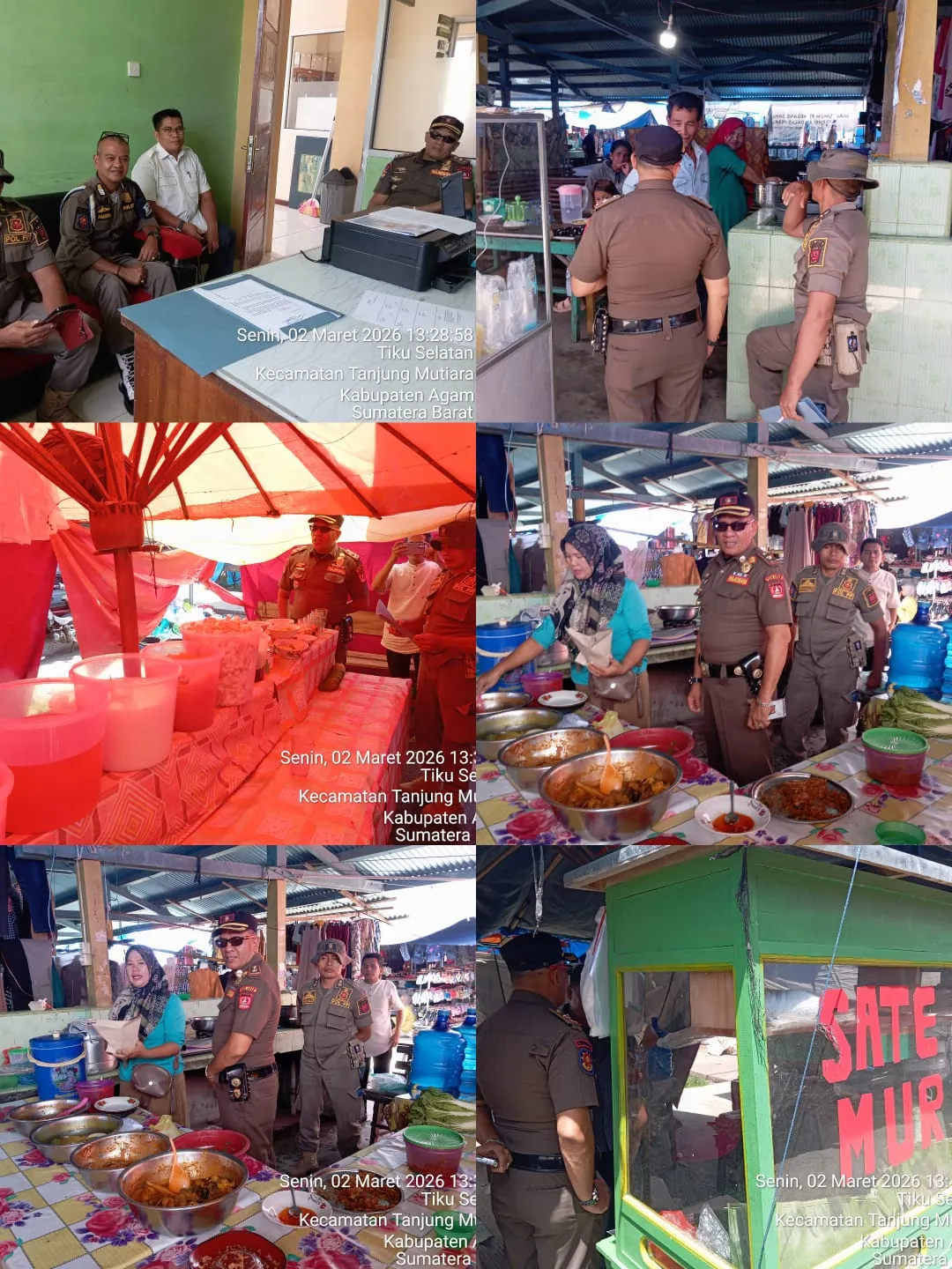 Satpol PP Agam Tegaskan Ketertiban di Pasar Tiku Selama Ramadan