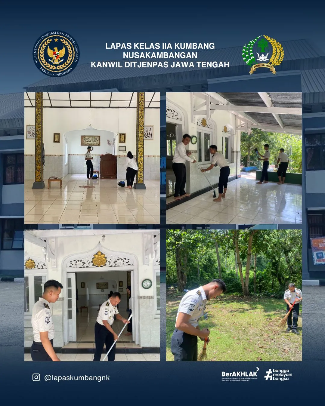 Lapas Kumbang Adakan Bakti Sosial untuk Kebersihan Masjid Nirbaya
