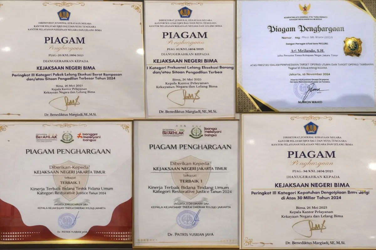 Kejari Jaktim Raih Penghargaan Restorative Justice dan PIN Emas ATR/BPN