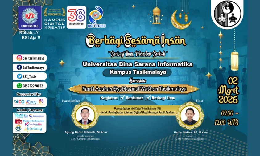 UBSI Tasikmalaya Gelar Workshop AI untuk Remaja Panti Asuhan di Ramadan