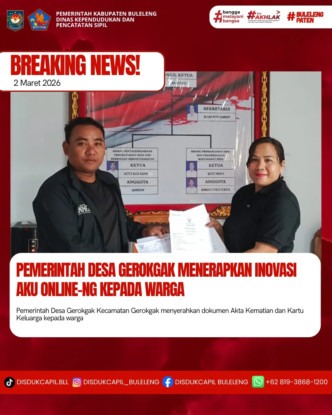 Desa Gerokgak Terapkan Aplikasi Aku Online-NG untuk Permudah Layanan Dokumen Kependudukan