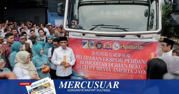 Gubernur Sulteng Lepas Ekspor Perdana 27 Ton Durian ke Tiongkok