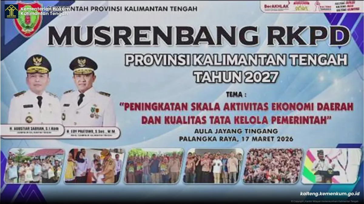 Kakanwil Kemenkum Kalteng Ikuti Musrenbang RKPD 2027 untuk Sinergi Pembangunan