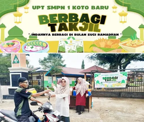 Siswa SMP Negeri 1 Koto Baru Bagikan Takjil di Jalanan