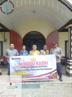 Polsek Perdagangan Pastikan Keamanan Ibadah Minggu Melalui Patroli dan Monitoring