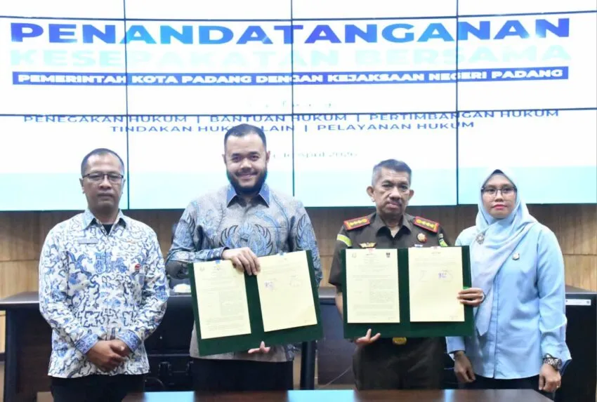 Pemko Padang dan Kejari Teken MoU Perkuat Kerjasama Hukum