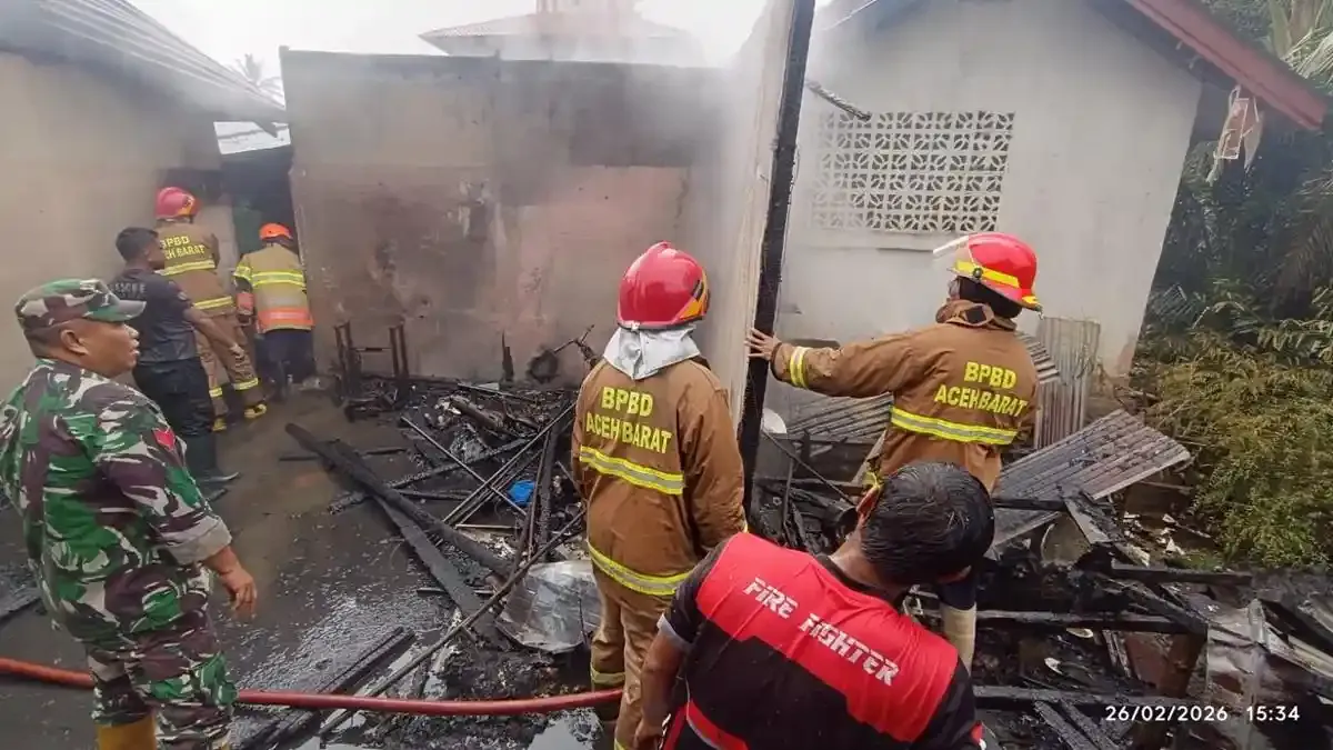 Kebakaran Rumah di Meureubo Aceh Barat, Kerugian Rp250 Juta