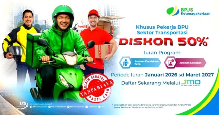 BPJS Ketenagakerjaan Tawarkan Diskon 50% untuk Iuran Peserta BPU