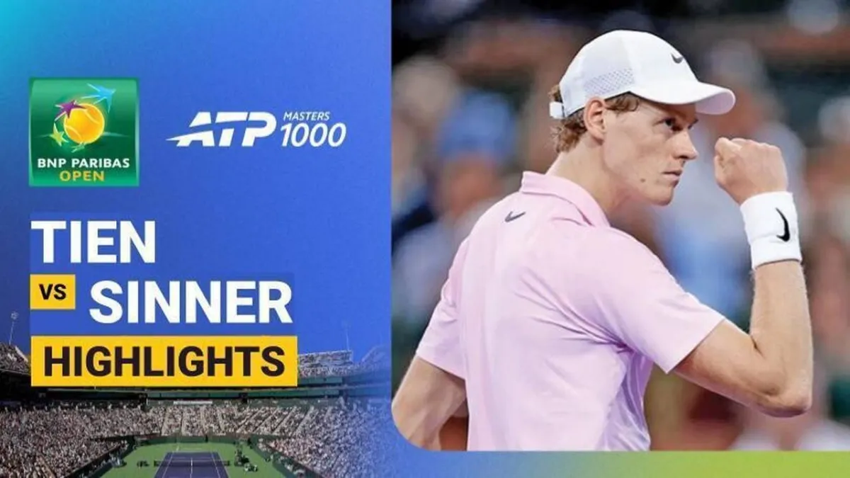 Sorotan Pertandingan Tien vs Sinner di BNP Paribas Open 2026