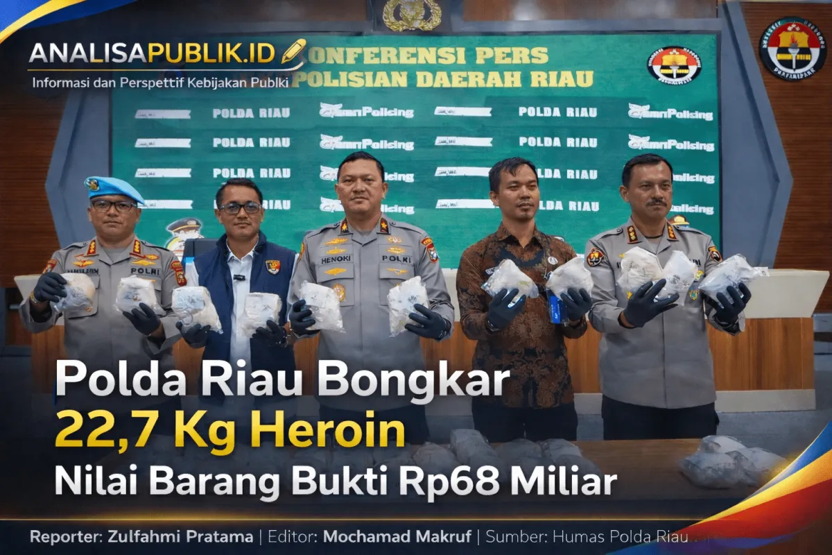 Polda Riau Amankan 22,7 Kg Heroin Senilai Rp68 Miliar di Bengkalis