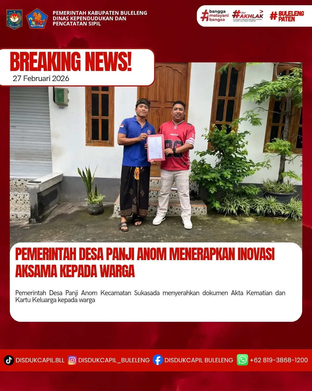 Desa Panji Anom Terapkan Inovasi AKSAMA untuk Permudah Pelayanan Akta Kematian