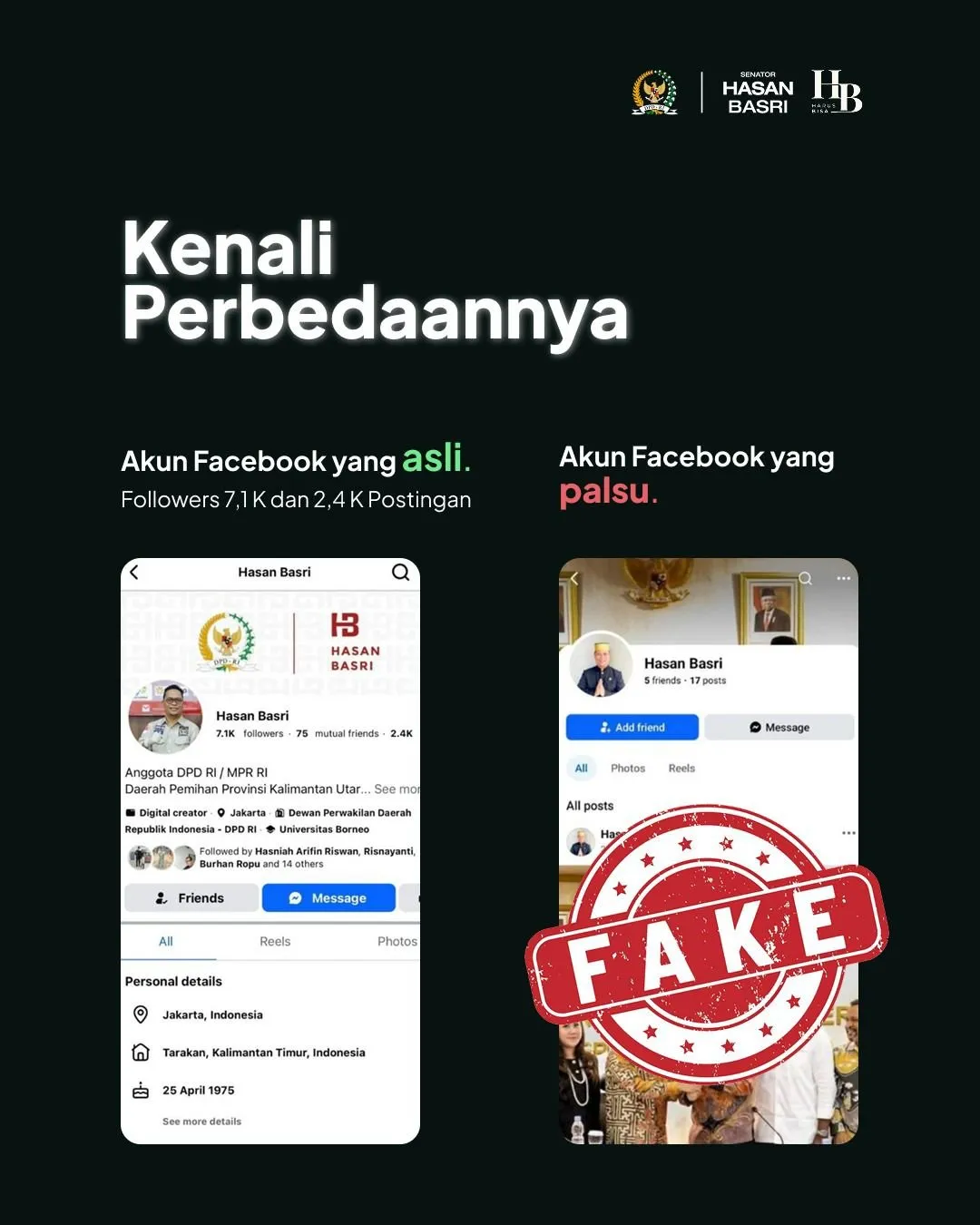 Ketua PURT DPD/MPR RI Ingatkan Warga Waspada Akun Facebook Palsu