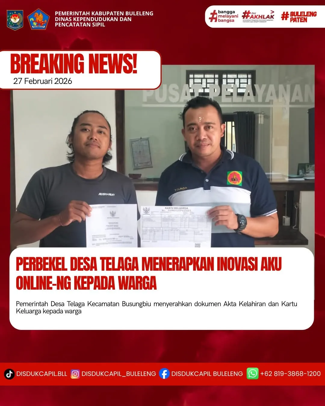 Inovasi Aku Online-NG Permudah Pengurusan Dokumen Kependudukan di Desa Telaga