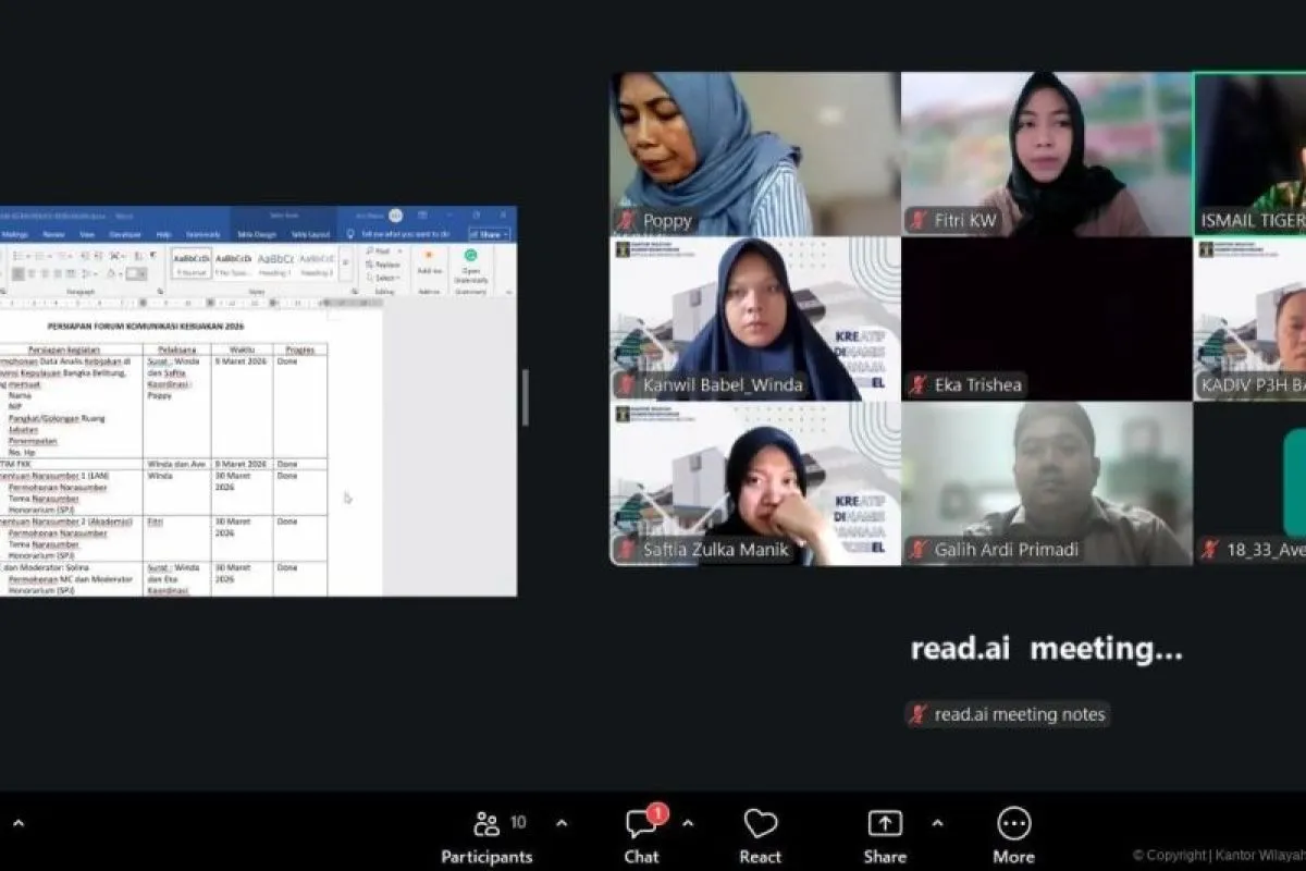 Kanwil Kemenkum Babel Gelar FKK untuk Sinergi Kebijakan Lintas Sektor