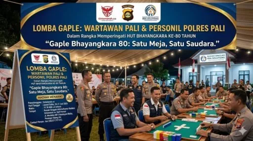Turnamen Gaple Pers dan Polres PALI Sambut HUT Bhayangkara ke-80