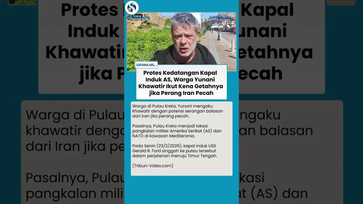 Warga Kreta Protes Kedatangan Kapal Induk AS, Khawatir Terjebak dalam Konflik Iran