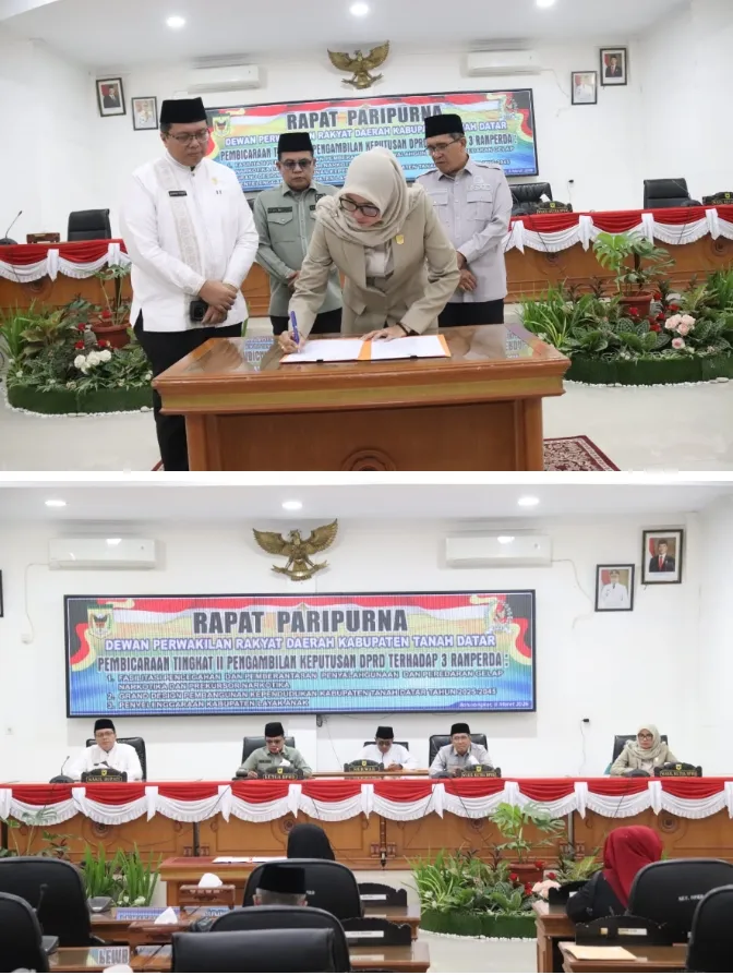 DPRD Tanah Datar Sahkan Tiga Ranperda Menjadi Perda