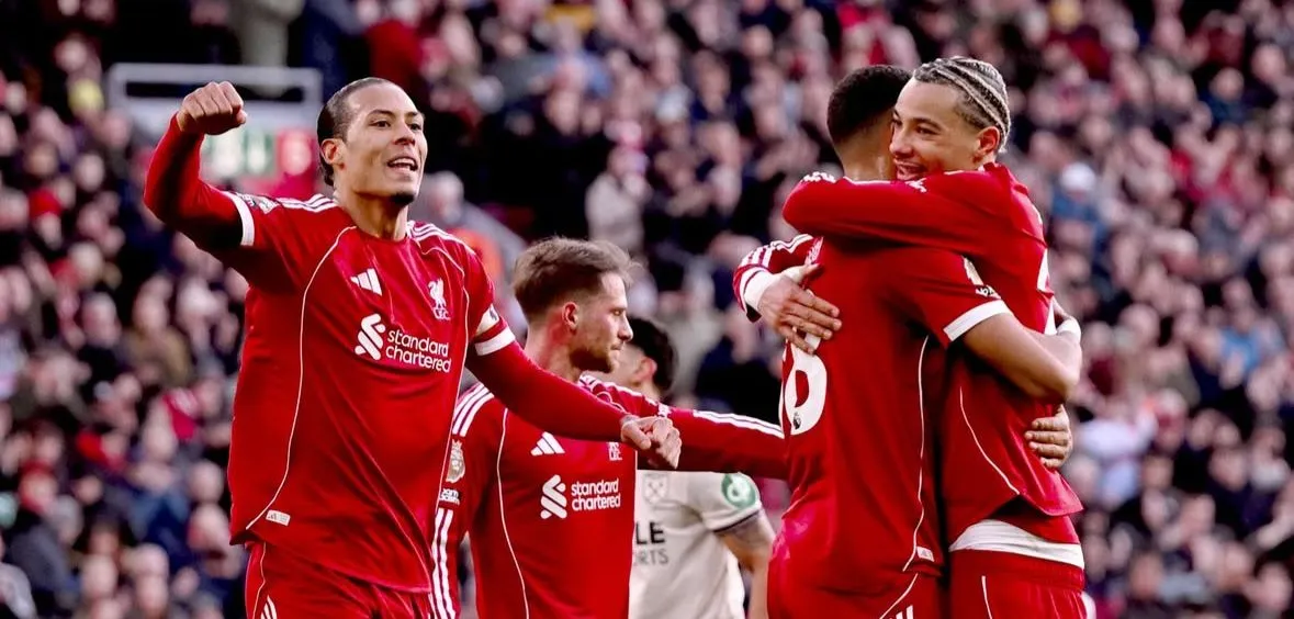 Liverpool Kalahkan West Ham 5-2 di Anfield